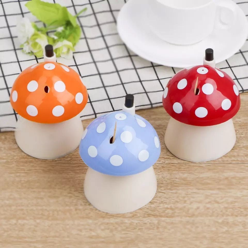 Creative Press Type Mushroom Toothpick Box, Pocket Small Toothpick Box, Mushroom Shape Toothpick Storage Container, Automatic Toothpick Holder Dispenser Creative Press Type Mushroom Toothpick Box, Pocket Small Toothpick Box, Mushroom Shape Toothpick Storage Container, Automatic Toothpick Holder Dispenser
